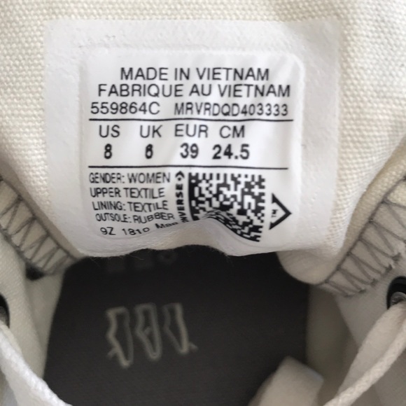 🌸Sale🌸 Converse Ctas OX Dolphin 🐬 Black Egret Women's Size 8 AUTHENT 559864C - Picture 8 of 8